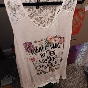 Electric pink cream back tank 3x